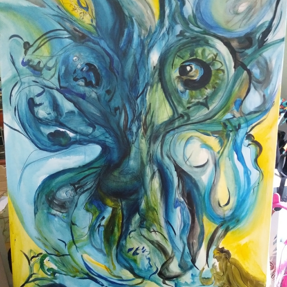 Acrylic original painting eisly is her name